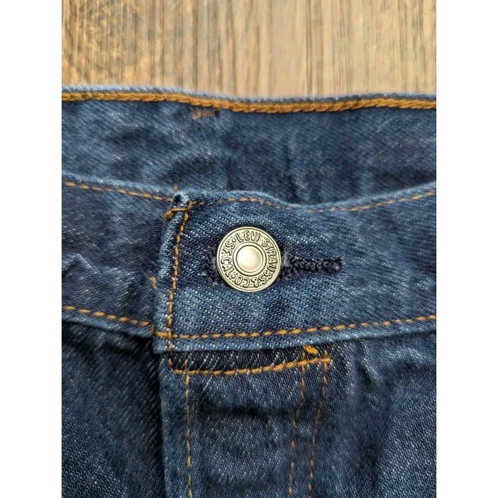 Levis 501 Cut Off Shorts Mens 40 Blue Dark Wash 100 Cotton Y2K Casual Summer - Picture 2 of 13